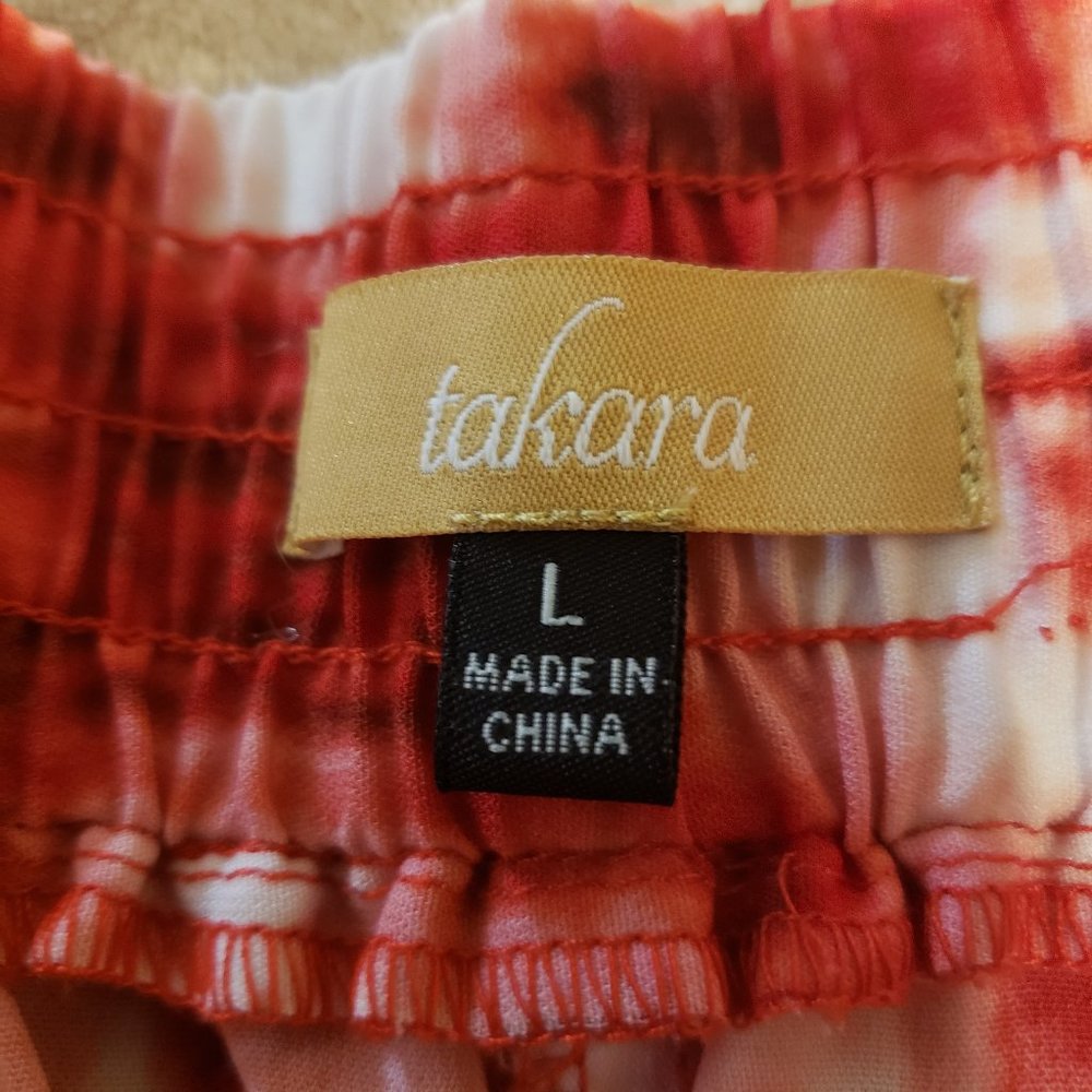 Takara Red/White Flowy Shorts - Picture 3 of 10